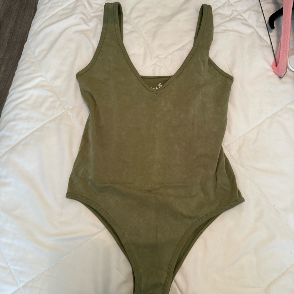 Free People Olive Green Bodysuit